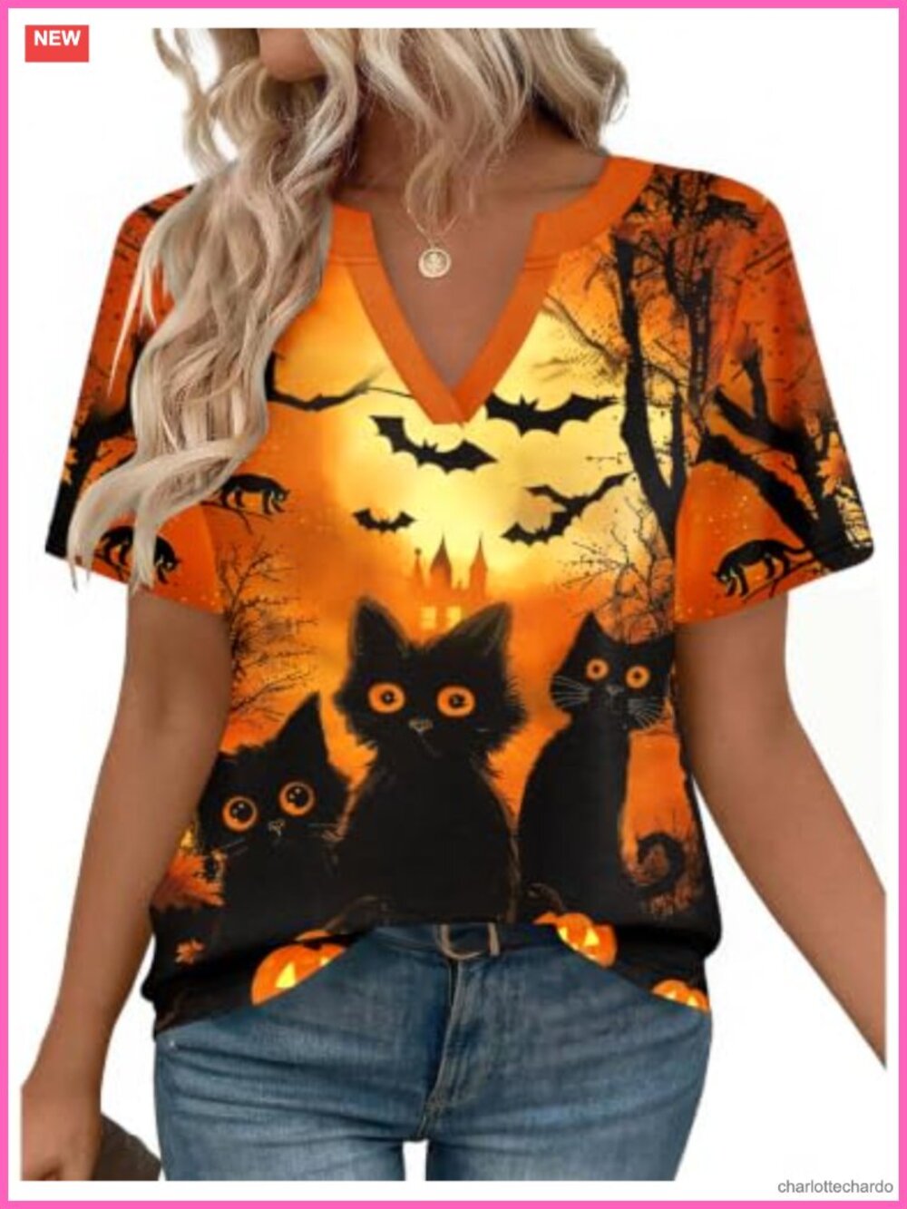Short Sleeve V-Neck Tunic Blouse High Low Hem Asymmetrical